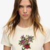 Small Tattoo Rhinestone Fitted T-Shirt
