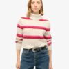 Stripe Cropped Roll Neck Jumper