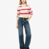 Stripe Cropped Roll Neck Jumper