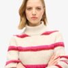 Stripe Cropped Roll Neck Jumper