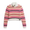 Stripe Cropped Roll Neck Jumper