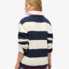 Stripe Oversized Cable V Neck Jumper
