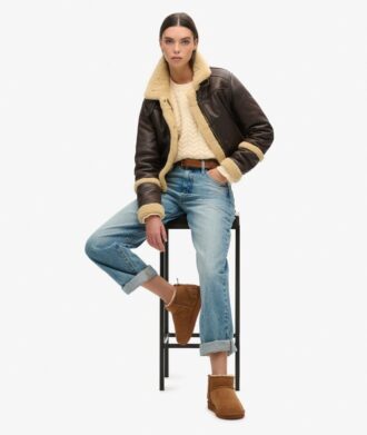 Suede Sherpa Mini Boots