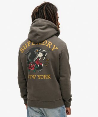 Tattoo Back Graphic Loose Hoodie