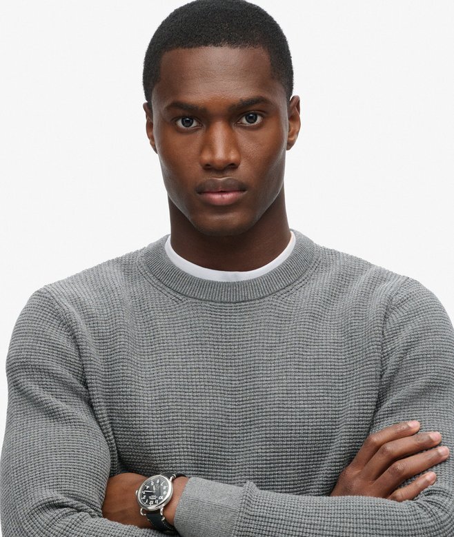 Textured Crew Knitted Jumper Textured Crew Knitted Jumper