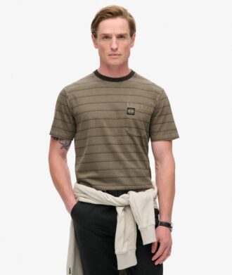 Textured Stripe Pocket T-Shirt