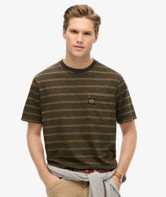 Textured Stripe Pocket T-Shirt