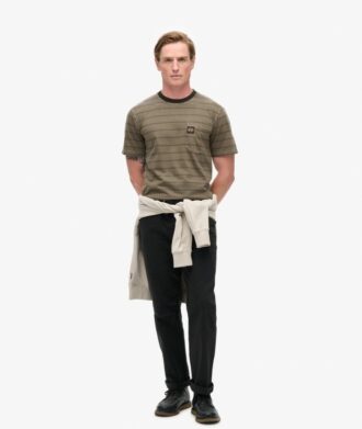 Textured Stripe Pocket T-Shirt