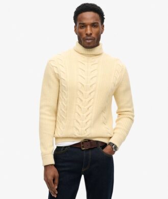 The Merchant Store – Cable Roll Neck Jumper