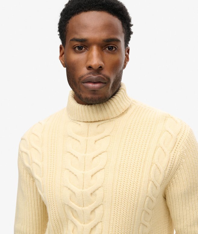The Merchant Store – Cable Roll Neck Jumper The Merchant Store – Cable Roll Neck Jumper