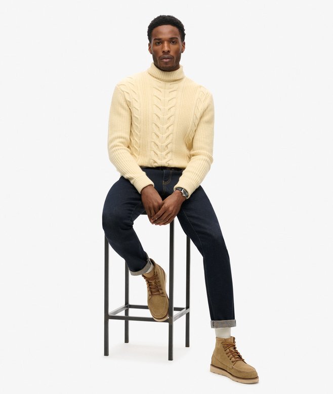 The Merchant Store – Cable Roll Neck Jumper The Merchant Store – Cable Roll Neck Jumper