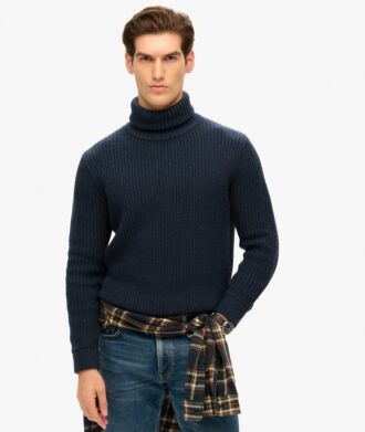 The Merchant Store – Textured Roll Neck Jumper