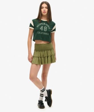 Tiered Jersey Mini Skirt