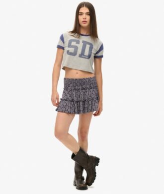 Tiered Jersey Mini Skirt