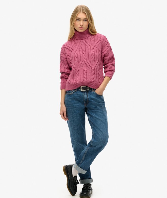 Twist Cable Knit Polo Neck Jumper Twist Cable Knit Polo Neck Jumper