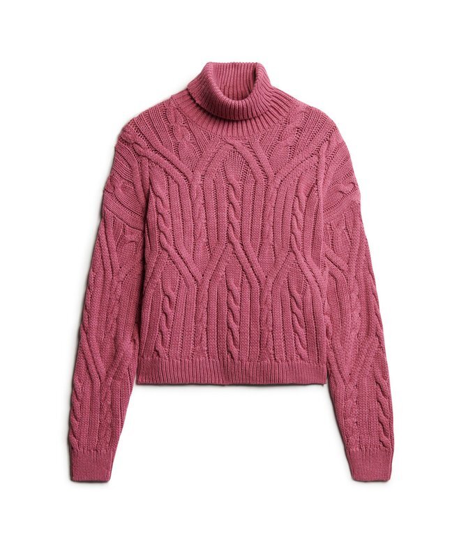 Twist Cable Knit Polo Neck Jumper Twist Cable Knit Polo Neck Jumper