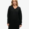 V Neck Knit Jumper Dress