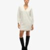 V Neck Knit Jumper Dress