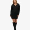V Neck Knit Jumper Dress