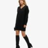 V Neck Knit Jumper Dress