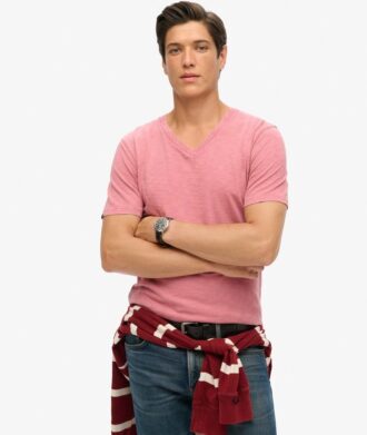 V-Neck Slub Short Sleeve T-Shirt