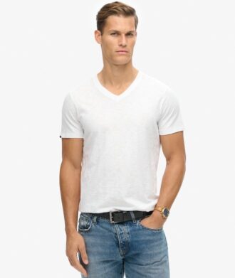 V-Neck Slub Short Sleeve T-Shirt