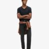 V-Neck Slub Short Sleeve T-Shirt