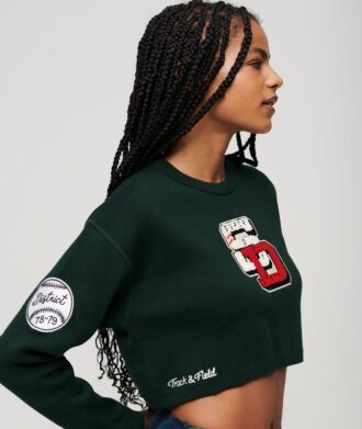 Varsity Cropped Crew Jumper