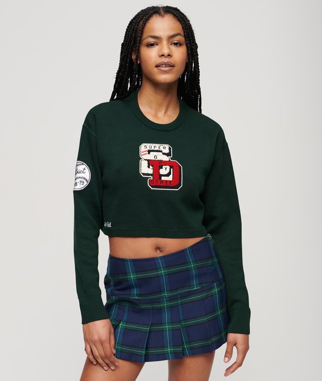 Varsity Cropped Crew Jumper Varsity Cropped Crew Jumper
