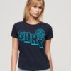Varsity Flocked Fitted T-Shirt
