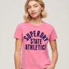 Varsity Flocked Fitted T-Shirt