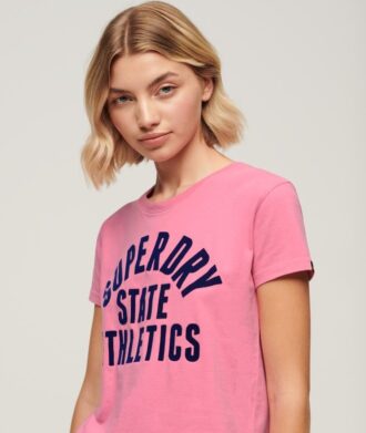 Varsity Flocked Fitted T-Shirt