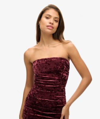 Velvet Bandeau Mini Dress