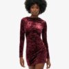 Velvet Long Sleeve Mini Dress