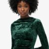 Velvet Long Sleeve Mini Dress