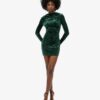 Velvet Long Sleeve Mini Dress