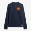 Vintage Athletic Long Sleeve Henley Top