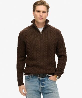 Vintage Jacob Cable Knit Half Zip Jumper