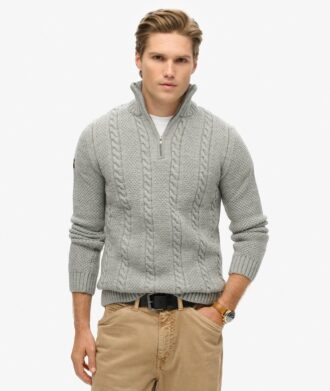 Vintage Jacob Cable Knit Half Zip Jumper