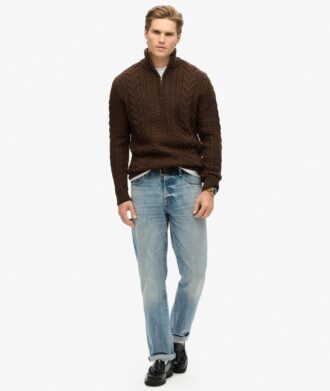 Vintage Jacob Cable Knit Half Zip Jumper