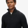 Vintage Jacob Cable Knit Half Zip Jumper Vintage Jacob Cable Knit Half Zip Jumper