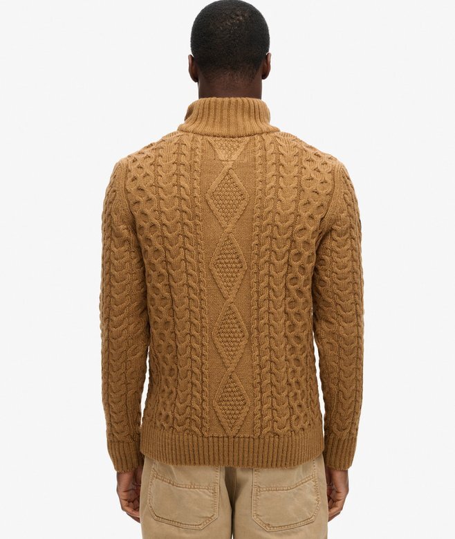 Vintage Jacob Cable Knit Half Zip Jumper Vintage Jacob Cable Knit Half Zip Jumper