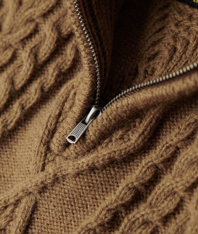 Vintage Jacob Cable Knit Half Zip Jumper Vintage Jacob Cable Knit Half Zip Jumper