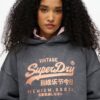 Vintage Logo Metallic Relaxed Hoodie