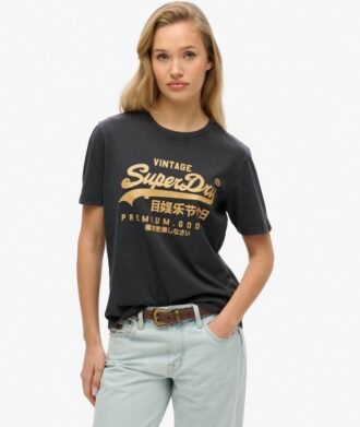 Vintage Logo Metallic Relaxed T-Shirt