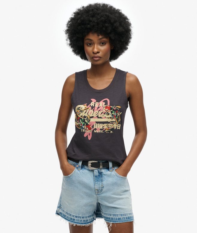 Vintage Logo Tokyo Scoop Neck Tank Top Vintage Logo Tokyo Scoop Neck Tank Top