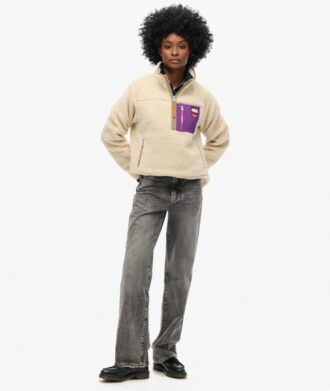 Vintage Retro Half Zip Fleece Jumper