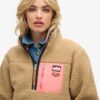 Vintage Retro Half Zip Fleece Jumper