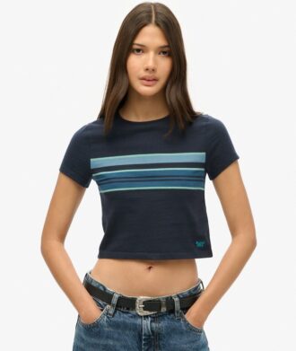 Vintage Stripe Crop T-Shirt