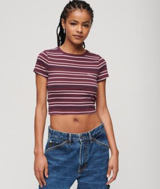 Vintage Stripe Crop T-Shirt